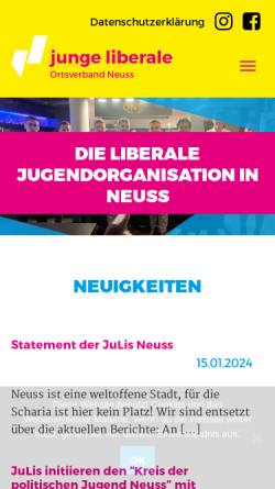 Vorschau der mobilen Webseite julis-neuss.de, JuLis - Junge Liberale Neuss