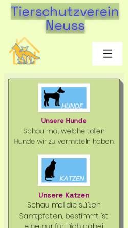 Vorschau der mobilen Webseite www.tsv-neuss.de, Tierschutzverein Neuss e.V.