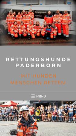 Vorschau der mobilen Webseite www.rettungshunde-paderborn.de, Rettungshundestaffel Paderborn der Johanniter Unfall-Hilfe e.V.