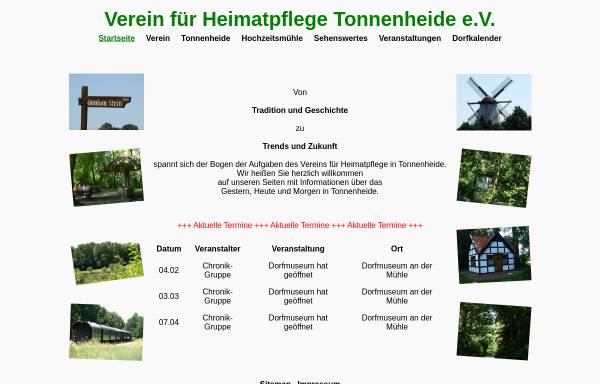 Vorschau von www.heimatverein-tonnenheide.de, Verein für Heimatpflege Tonnenheide e.V.