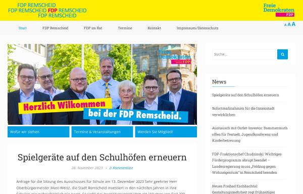 Vorschau von www.fdp-remscheid.de, FDP Remscheid