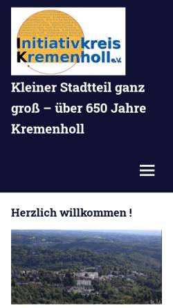 Vorschau der mobilen Webseite ik-kremenholl.de, Initiativkreis Kremenholl e.V.