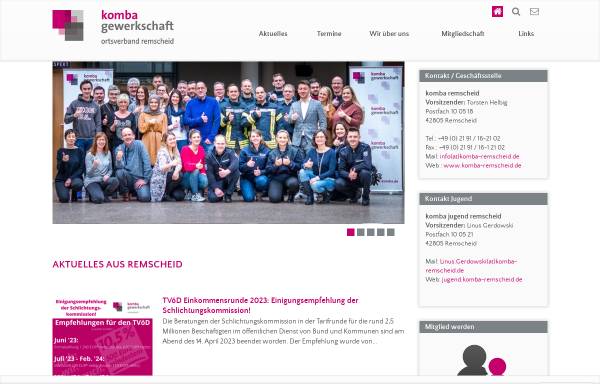 Vorschau von www.komba-remscheid.de, KOMBA Gewerkschaft, Ortsverband Remscheid