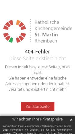 Vorschau der mobilen Webseite katholische-kirche-rheinbach.de, Katholische Pfarrgemeinde St. Martin Rheinbach