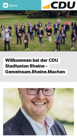 Vorschau der mobilen Webseite www.cdu-rheine.de, CDU Stadtunion Rheine