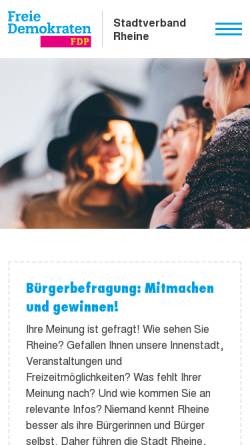 Vorschau der mobilen Webseite www.fdp-rheine.de, FDP Rheine