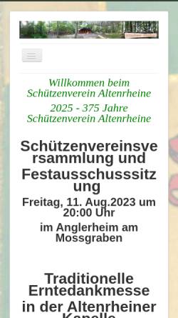 Vorschau der mobilen Webseite www.schuetzenverein-altenrheine.de, Schützenverein Altenrheine e.V.