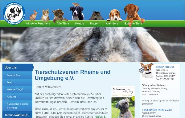 Vorschau von www.tierschutzverein-rheine.de, Tierschutzverein Rheine und Umgebung e.V.