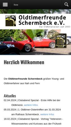 Vorschau der mobilen Webseite www.oldtimerfreunde-schermbeck.de, Oldtimerfreunde Schermbeck