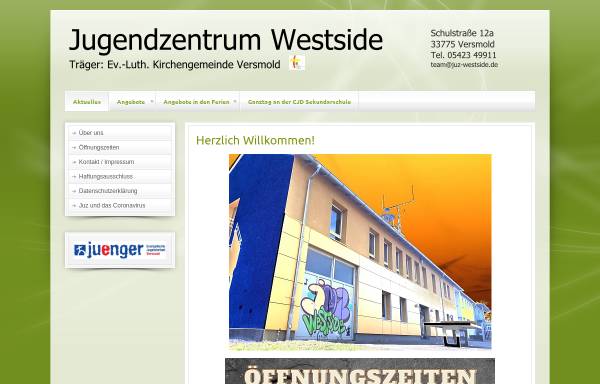 Vorschau von www.juz-westside.de, Jugendzentrum 