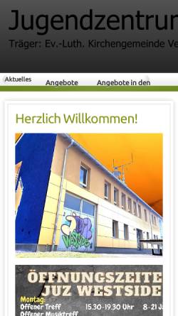 Vorschau der mobilen Webseite www.juz-westside.de, Jugendzentrum 