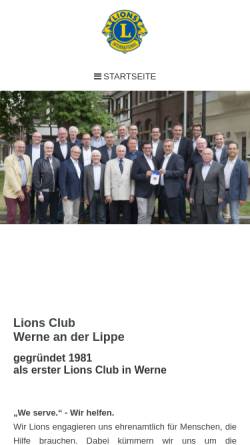 Vorschau der mobilen Webseite lc-werne.de, Lions Club Werne in Westfalen