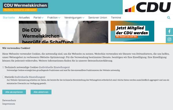 Vorschau von www.cdu-wermelskirchen.de, CDU Wermelskirchen