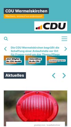 Vorschau der mobilen Webseite www.cdu-wermelskirchen.de, CDU Wermelskirchen