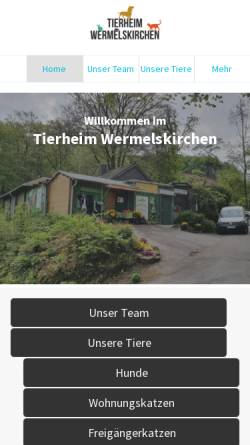 Vorschau der mobilen Webseite www.tierheim-wermelskirchen.de, Tierheim Wermelskirchen