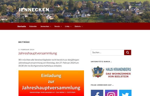 Vorschau von www.jennecken.de, Gemeinnütziger Verein Jennecker e.V.