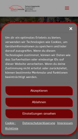 Vorschau der mobilen Webseite www.tierheim-koppelweide.de, Tierschutzverein Oberberg e.V.
