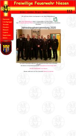 Vorschau der mobilen Webseite www.feuerwehr-niesen.de, Freiwillige Feuerwehr, Löschgruppe Niesen