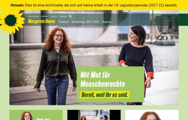 Vorschau von www.margarete-bause.de, Bause, Margarete (MdL)