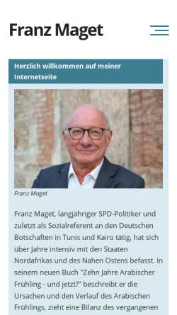 Vorschau der mobilen Webseite franzmaget.de, Maget, Franz (MdL)