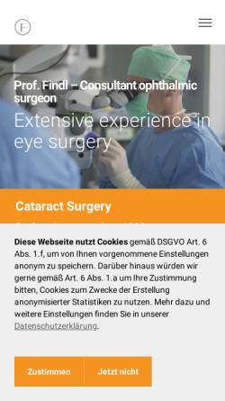 Vorschau der mobilen Webseite www.findl.at, Augenarzt Praxis Univ. Prof. Dr. Oliver Findl