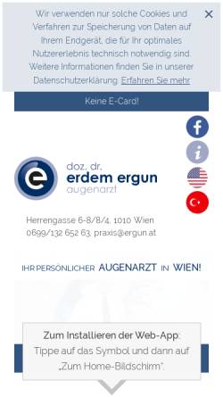 Vorschau der mobilen Webseite www.ergun.at, Doz. Dr. Erdem Ergun