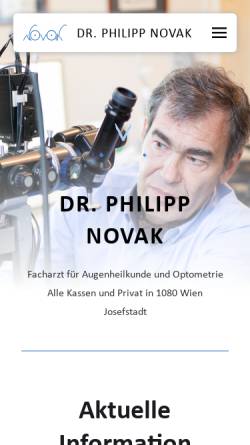 Vorschau der mobilen Webseite www.augenarzt-novak.at, Novak, Dr. P.; Augenarzt