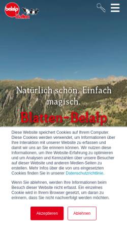 Vorschau der mobilen Webseite www.belalp.ch, Belalp Tourismus
