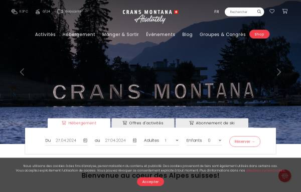 Vorschau von www.crans-montana.ch, Crans-Montana Tourismus