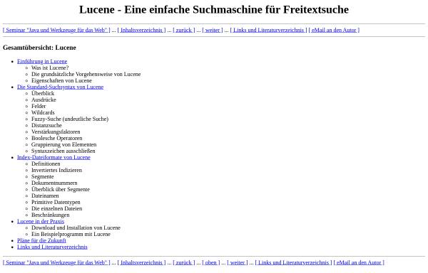Vorschau von www.fh-wedel.de, Lucene - Eine einfache Suchmaschine für Freitextsuche