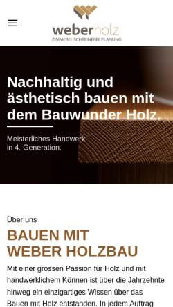Vorschau der mobilen Webseite weberholzbau.ch, Weber Holzbau AG