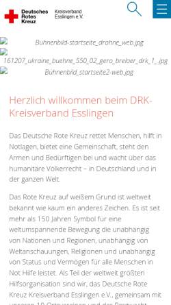 Vorschau der mobilen Webseite www.drkeskv.de, DRK Kreisverband Esslingen e. V.