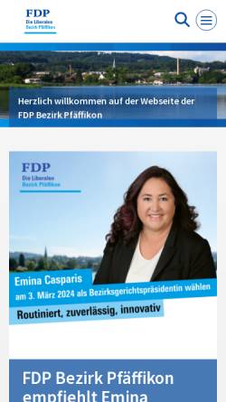 Vorschau der mobilen Webseite www.fdp-bezirk-pfaeffikon.ch, FDP Bezirk Pfäffikon