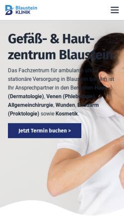 Vorschau der mobilen Webseite www.blausteinklinik.de, Gefäß- und Hautzentrum Blaustein