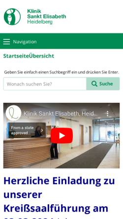Vorschau der mobilen Webseite www.sankt-elisabeth.de, Klinik Sankt Elisabeth Heidelberg