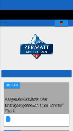 Vorschau der mobilen Webseite www.matterhorn-immobilien.ch, Matterhorn Immobilien