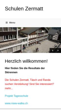 Vorschau der mobilen Webseite schulenzermatt.ch, Schulen Zermatt