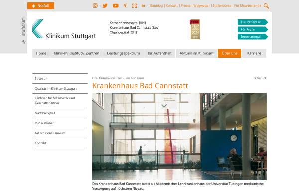 Vorschau von www.kbc-intern.de, Krankenhaus Bad Cannstatt
