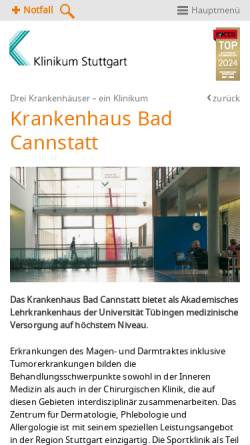 Vorschau der mobilen Webseite www.kbc-intern.de, Krankenhaus Bad Cannstatt