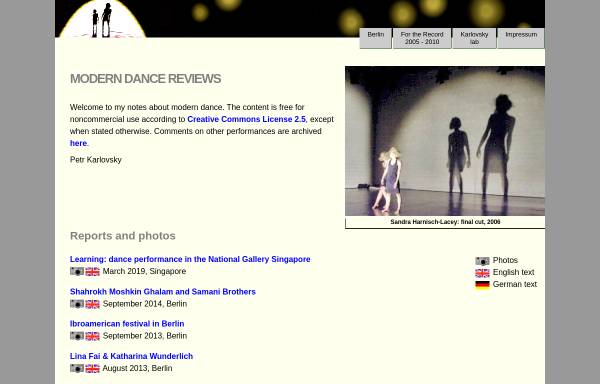 Vorschau von www.karlovsky.net, Moderner Tanz: Berichte und Fotodokumentation