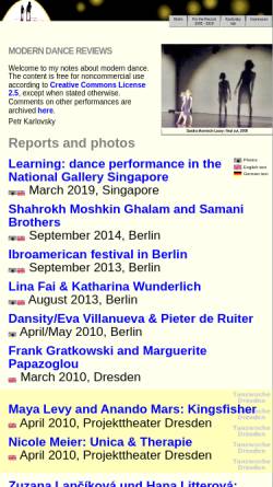 Vorschau der mobilen Webseite www.karlovsky.net, Moderner Tanz: Berichte und Fotodokumentation