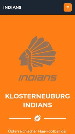 Vorschau der mobilen Webseite www.flag-indians.at, Klosterneuburg Indians