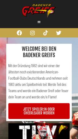 Vorschau der mobilen Webseite www.greifs.de, Badener Greifs