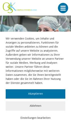 Vorschau der mobilen Webseite www.oberschwabenklinik.de, Oberschwaben Klinik