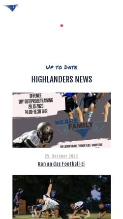 Vorschau der mobilen Webseite www.highlanders.de, Ostalb Highlanders