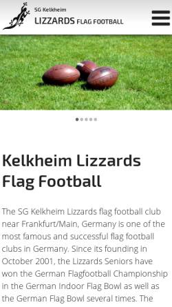 Vorschau der mobilen Webseite www.lizzards.de, SG Kelkheim Lizzards