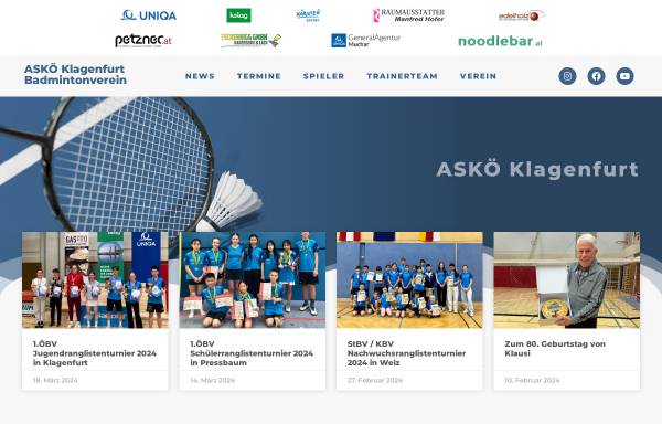Vorschau von www.askoe-klagenfurt.at, ASKÖ kelag strom Badminton