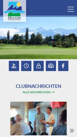 Vorschau der mobilen Webseite www.golfthunersee.ch, Golf Club Thunersee