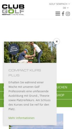 Vorschau der mobilen Webseite www.golf-sempachersee.ch, Golf Sempachersee