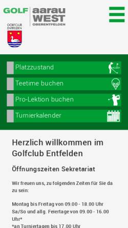 Vorschau der mobilen Webseite www.aarau-west.ch, Golfclub Entfelden